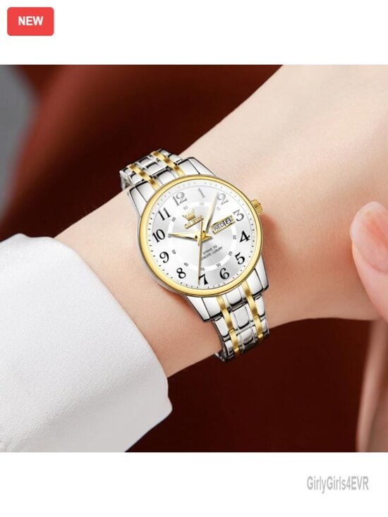 Small Face Dress Watch with Date Stainless Steel Quartz main image 4